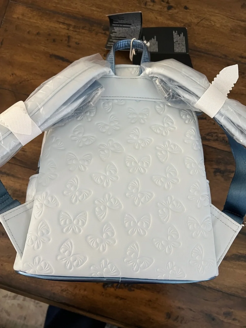 Loungefly Cream & Metallic Blue Butterfly Mini Backpack